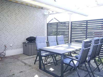 Ein Patio oder anderer Außenbereich in der Unterkunft Ferienhaus Haffliebe