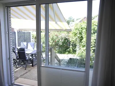 Ein Balkon oder eine Terrasse in der Unterkunft Ferienhaus Haffliebe