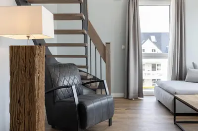 Ein Sitzbereich in der Unterkunft Sturmfrei Galerie 1