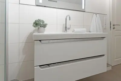 Ein Badezimmer in der Unterkunft Haus Eva Mar am Meer Appartement 7