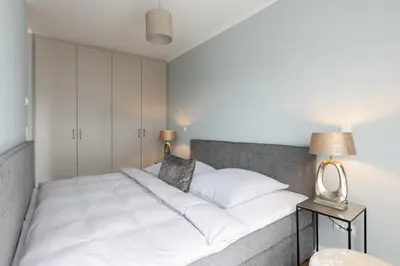 Ein Bett oder Betten in einem Zimmer der Unterkunft Sturmfrei Studio 2