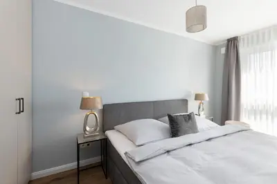 Ein Bett oder Betten in einem Zimmer der Unterkunft Sturmfrei Studio 2