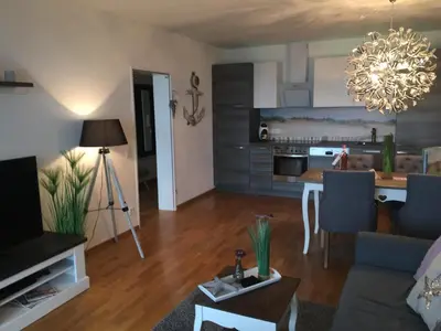 Küche/Küchenzeile in der Unterkunft StrandSUITE Scharbeutz