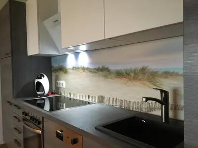 Küche/Küchenzeile in der Unterkunft StrandSUITE Scharbeutz