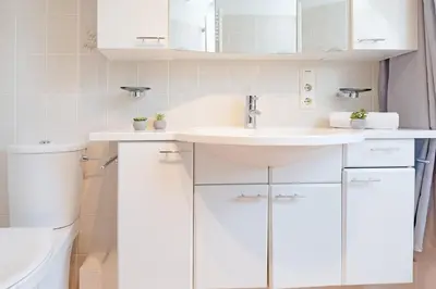 Küche/Küchenzeile in der Unterkunft Haus Eva Mar am Meer Appartement 4