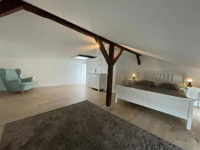 Ein Bett oder Betten in einem Zimmer der Unterkunft Ferienwohnung Hansezauber Lübeck