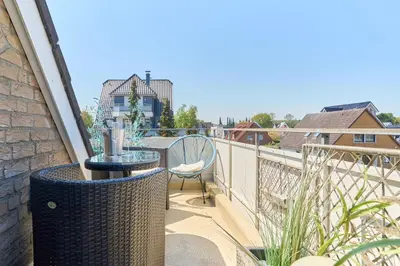 Ein Balkon oder eine Terrasse in der Unterkunft Gorch-Fock-Str 31 Kajüte31