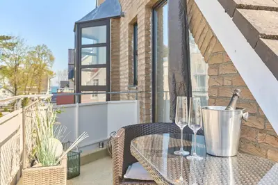 Ein Balkon oder eine Terrasse in der Unterkunft Gorch-Fock-Str 31 Kajüte31