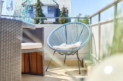 Ein Balkon oder eine Terrasse in der Unterkunft Gorch-Fock-Str 31 Kajüte31