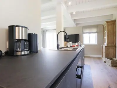 Küche/Küchenzeile in der Unterkunft Strandheimat