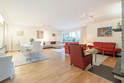 Ein Sitzbereich in der Unterkunft Haus Eva Mar am Meer Appartement 1