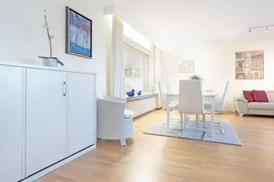 Ein Sitzbereich in der Unterkunft Haus Eva Mar am Meer Appartement 1