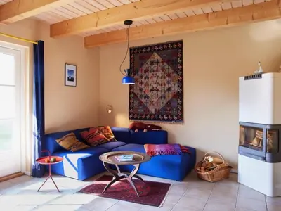 Ein Sitzbereich in der Unterkunft Casa Mare Baltico Reethaus