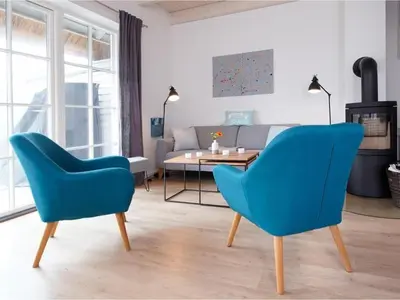 Ein Sitzbereich in der Unterkunft Stechelhus Doppelhaushälfte