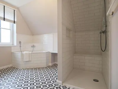 Ein Badezimmer in der Unterkunft Jolle Ferienhaus
