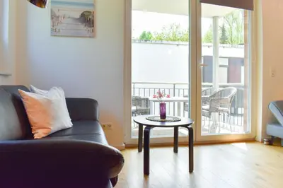 Ein Sitzbereich in der Unterkunft Ferienwohnung Strandgefühl - Timmendorfer Strand