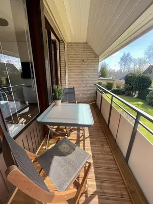 Ein Balkon oder eine Terrasse in der Unterkunft Wolburg