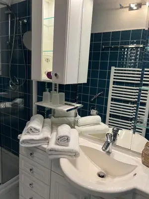 Ein Badezimmer in der Unterkunft Wolburg