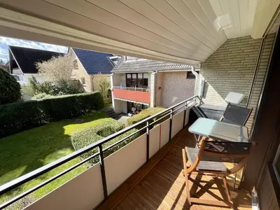 Ein Balkon oder eine Terrasse in der Unterkunft Wolburg