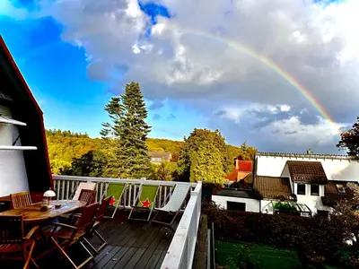 Ein Balkon oder eine Terrasse in der Unterkunft Sachsenhof Villa Kunterbunt