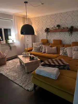 Ein Sitzbereich in der Unterkunft Das Haus am Kanal.