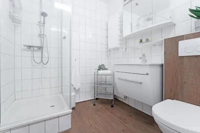 Ein Badezimmer in der Unterkunft Panoramic Panoramablick Ostsee