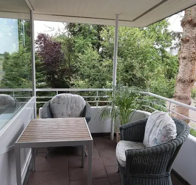 Ein Balkon oder eine Terrasse in der Unterkunft Ostseeglück