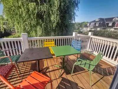 Ein Balkon oder eine Terrasse in der Unterkunft Tiny Loft Obj 37 2-4 Personen strandnah WLAN