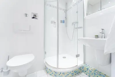 Ein Badezimmer in der Unterkunft Strandburg Ostseeblick Scharbeutz
