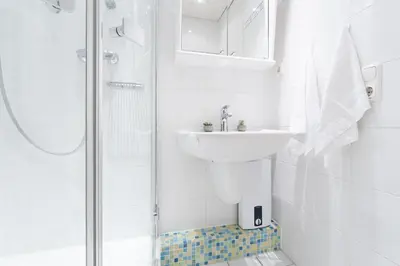 Ein Badezimmer in der Unterkunft Strandburg Ostseeblick Scharbeutz