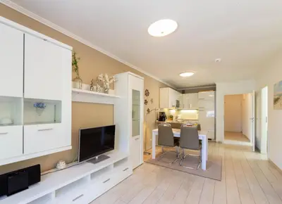 Küche/Küchenzeile in der Unterkunft Ferienwohnung Strandleben