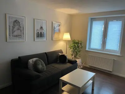 Ein Sitzbereich in der Unterkunft Wohnen im Reihenhaus auf Zeit in Lübeck