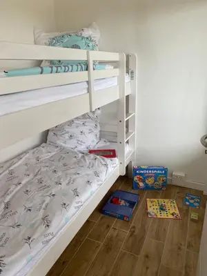 Ein Bett oder Betten in einem Zimmer der Unterkunft Ferienwohnung Lieblingsplatz, Urlaub und Meer!