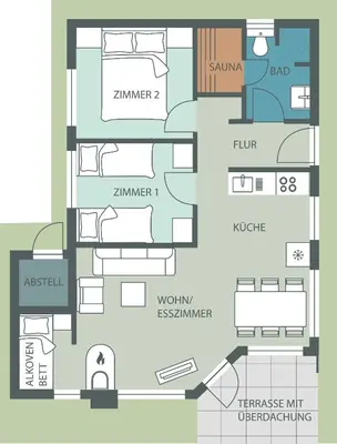 Grundriss der Unterkunft Timmenhus - Ferienhäuser am Feldrand