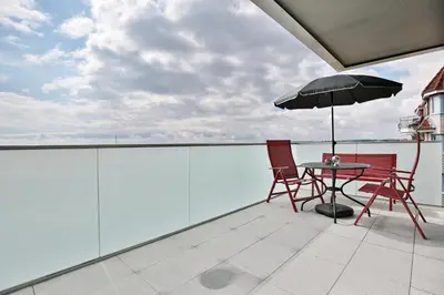 Ein Balkon oder eine Terrasse in der Unterkunft Haus Sommertraum Haus Sommertraum, Appartement 6 