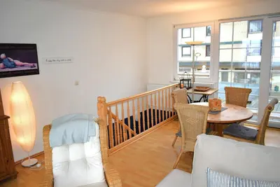Ein Sitzbereich in der Unterkunft Villa Seestern Ferienwohnung Nr 02