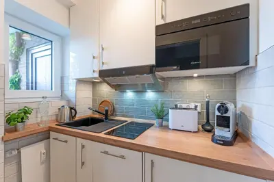 Küche/Küchenzeile in der Unterkunft Appartement Strandluft