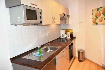 Küche/Küchenzeile in der Unterkunft Seepassage Ferienwohnung Nr 02