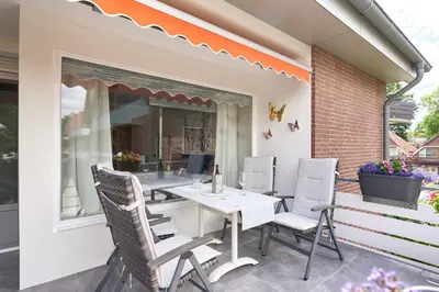 Ein Balkon oder eine Terrasse in der Unterkunft Strandperle Apartment 7