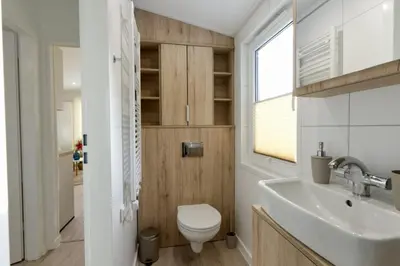 Ein Badezimmer in der Unterkunft Ostseecamp Ferienhaus 