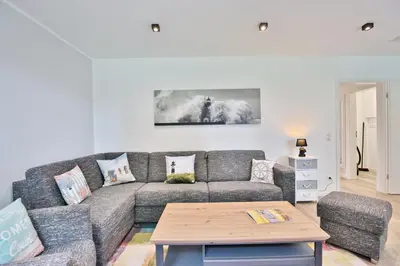 Ein Sitzbereich in der Unterkunft Haus am Seehof 9 Ferienwohnung Ostseeliebe Nr 3