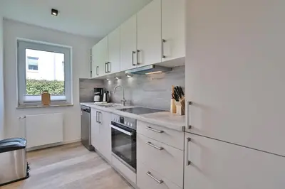 Küche/Küchenzeile in der Unterkunft Haus am Seehof 9 Ferienwohnung Ostseeliebe Nr 3