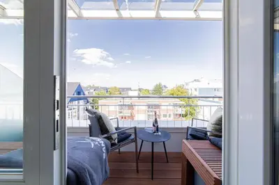 Ein Balkon oder eine Terrasse in der Unterkunft Ferienwohnung Hansa Roof - Scharbeutz