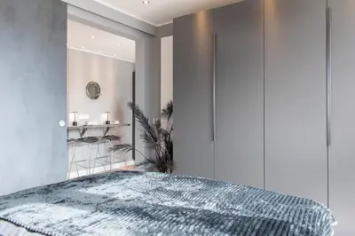 Ein Bett oder Betten in einem Zimmer der Unterkunft Ferienwohnung Hansa Roof - Scharbeutz