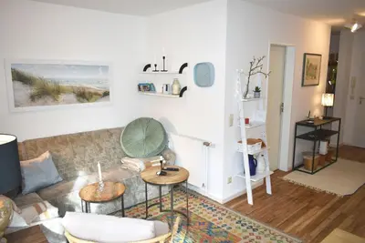 Ein Sitzbereich in der Unterkunft Am Rosenhain 11 Ferienwohnung Nr 01