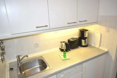 Küche/Küchenzeile in der Unterkunft An der Seebrücke Ferienwohnung Nr 30