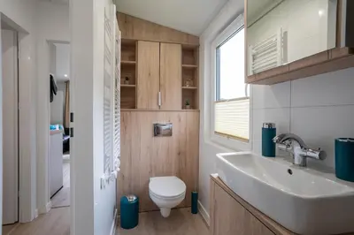 Ein Badezimmer in der Unterkunft Ostseecamp Ferienhaus 