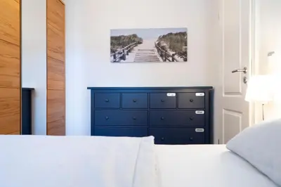 Ein Bett oder Betten in einem Zimmer der Unterkunft Mühlenteich App 14