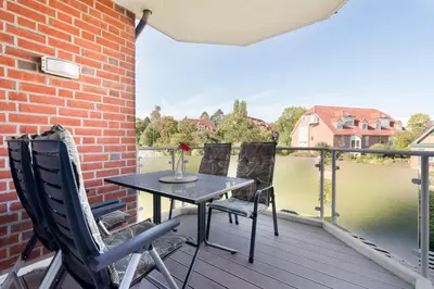 Ein Balkon oder eine Terrasse in der Unterkunft Mühlenteich App 14