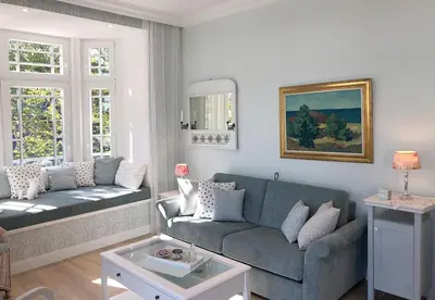 Ein Sitzbereich in der Unterkunft Villa Svanen am Meer